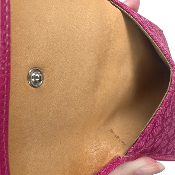 Coach Vintage Y2K Pink Signature Buckle C Fabric Coin Bag Wallet - Picture 5 of 9